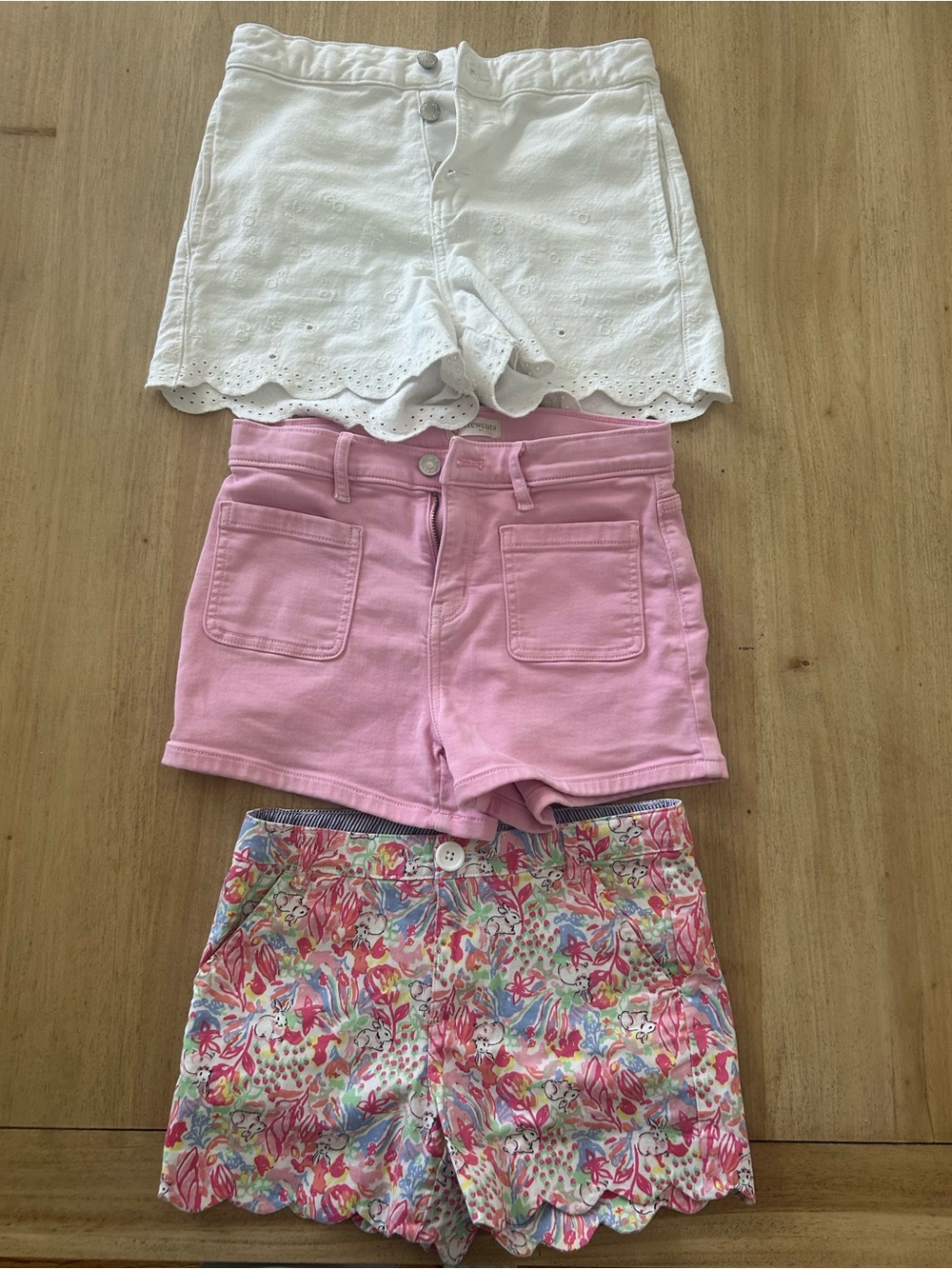 Zara Girls' Shorts - White with Light Pink Lining